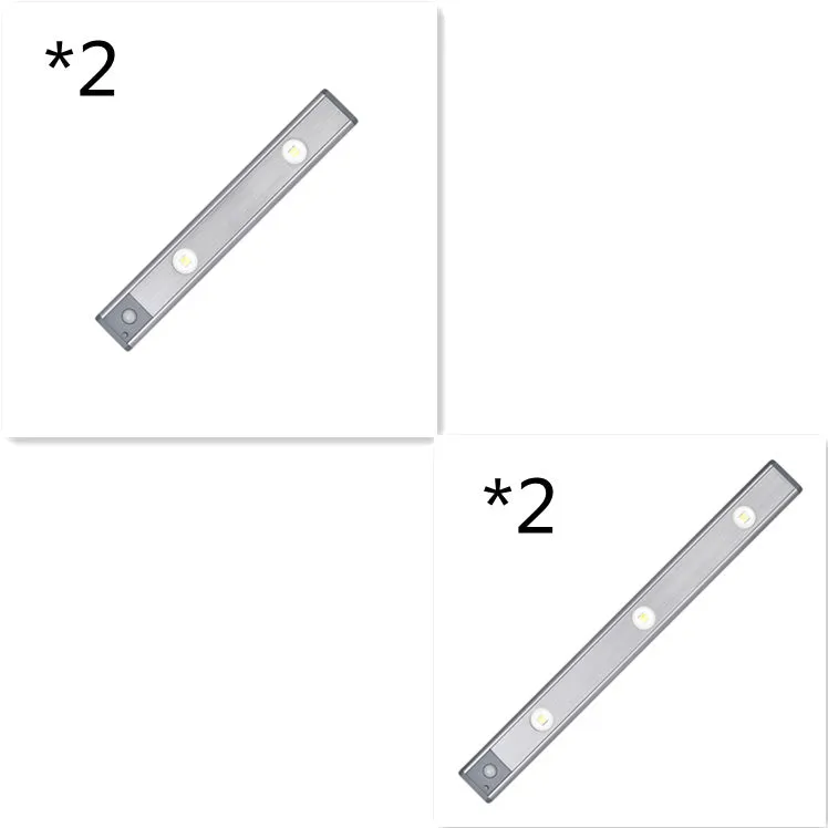 Rechargeable motion sensor lamp with aluminium body and magnetic mount for under-cabinet use, three colour temperature LED