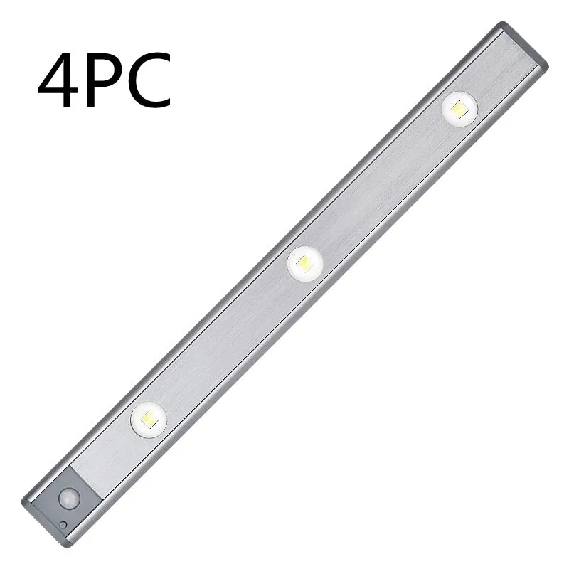 Rechargeable motion sensor lamp with aluminium body and magnetic mount for under-cabinet use, three colour temperature LED