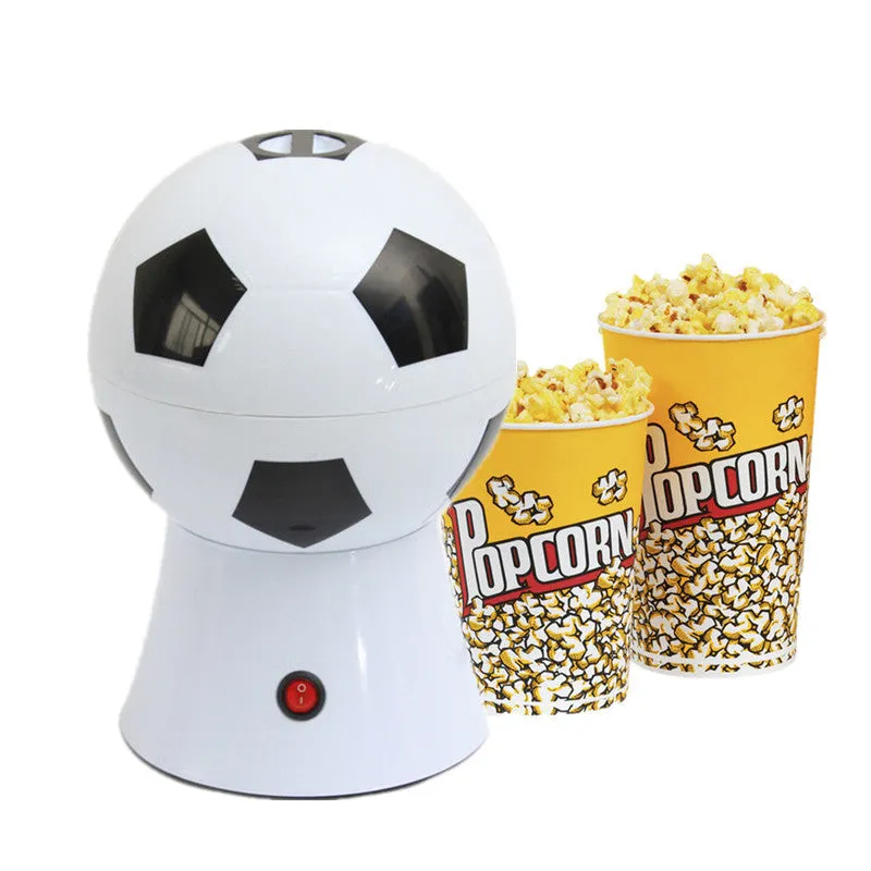 Home football electric popcorn machine with hot air popping, 220V, oil-free, automatic collector