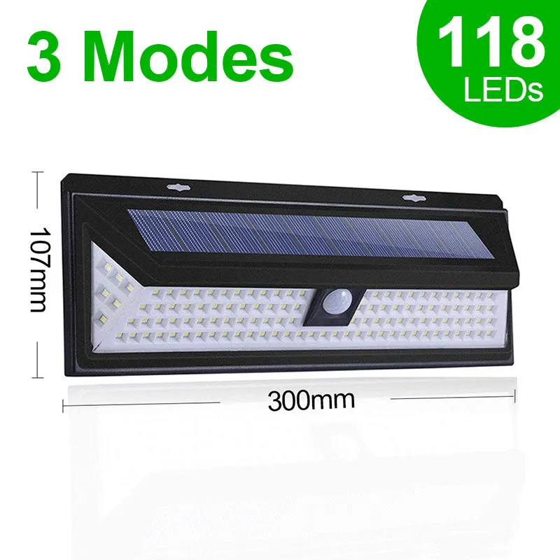 Solar sensor light with 20 LED beads and infrared sensor on a wall in outdoor setting