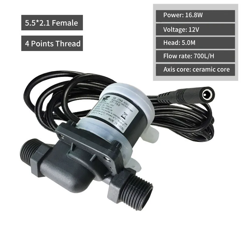 Jiatong JT-750 DC solar water heating booster pump with threaded connections