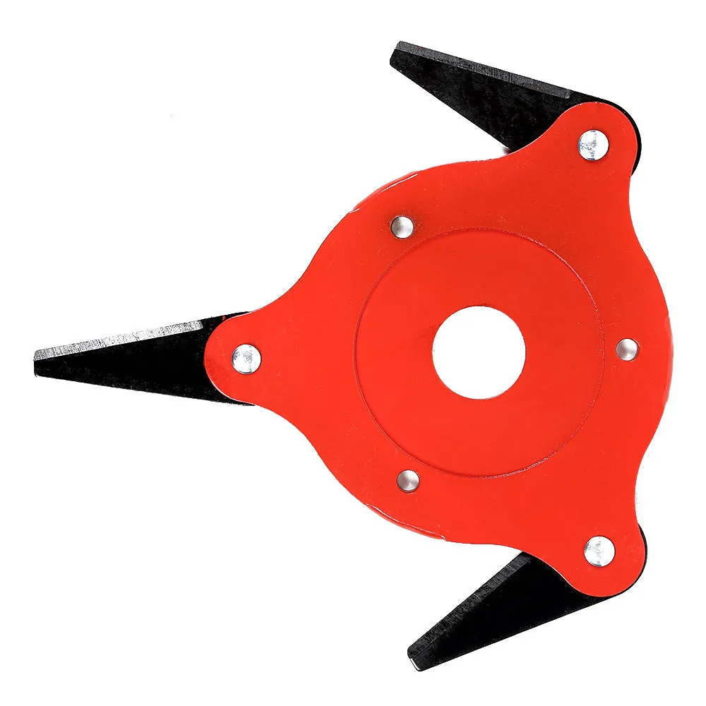 Multi-leaf cast steel mowing head blades with red six-leaf lightweight knife on grass trimmer