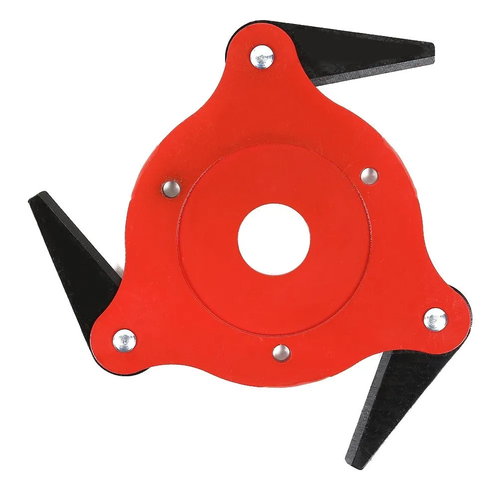 Multi-leaf cast steel mowing head blades with red six-leaf lightweight knife on grass trimmer