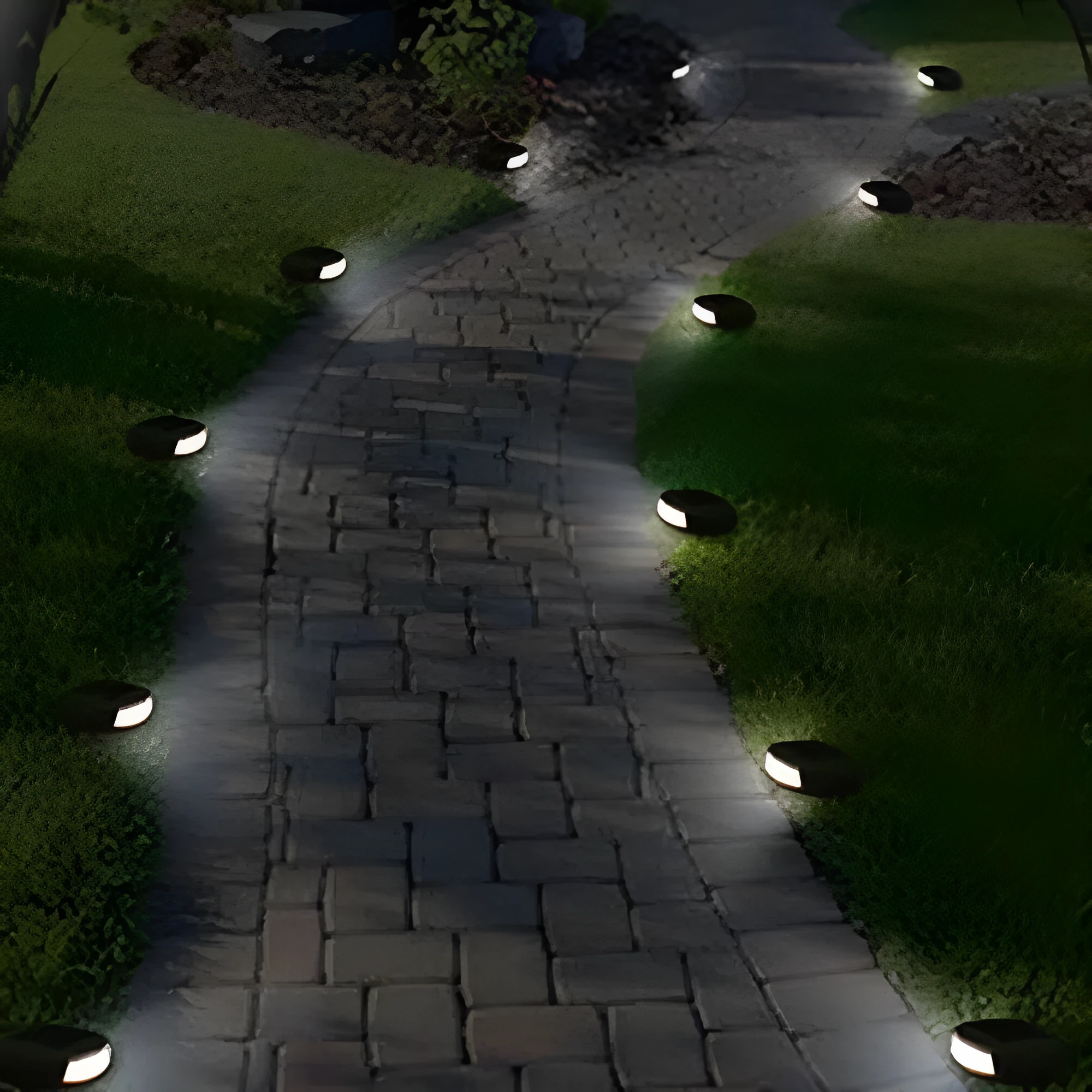Solar waterproof outdoor cobble stone lamp decoration for lawn and pathway, grey resin, 84x64x26mm, IP65