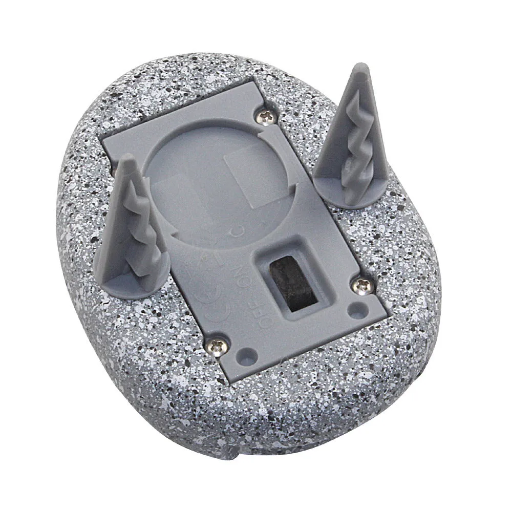Solar waterproof outdoor cobble stone lamp decoration for lawn and pathway, grey resin, 84x64x26mm, IP65