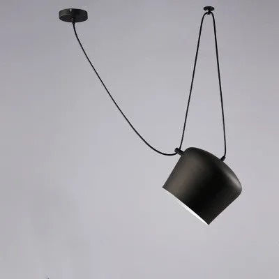 Modern LED fishing line chandelier aluminium alloy black finish with bulb for restaurant or home