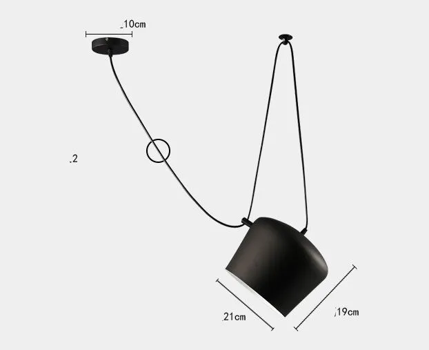 Modern LED fishing line chandelier aluminium alloy black finish with bulb for restaurant or home