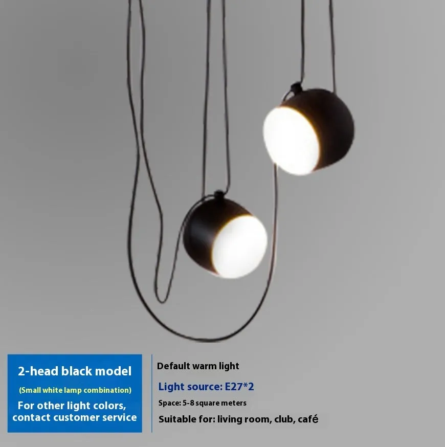 Modern LED fishing line chandelier aluminium alloy black finish with bulb for restaurant or home