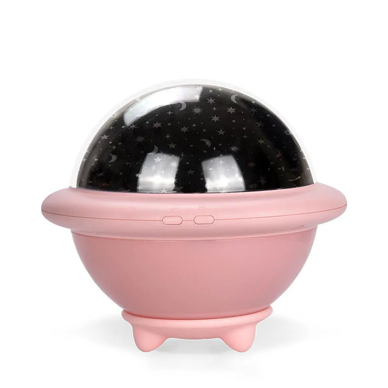 UFO-shaped starry sky projection night light in choice of colours with plastic construction