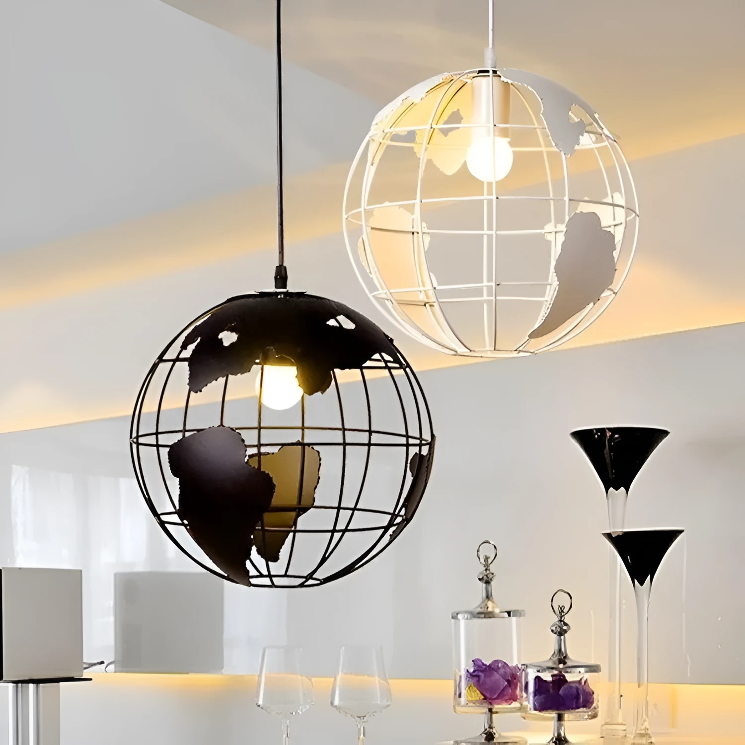Nordic style black iron pendant light with 300mm shade on adjustable cord, button switch, 220V incandescent fitting
