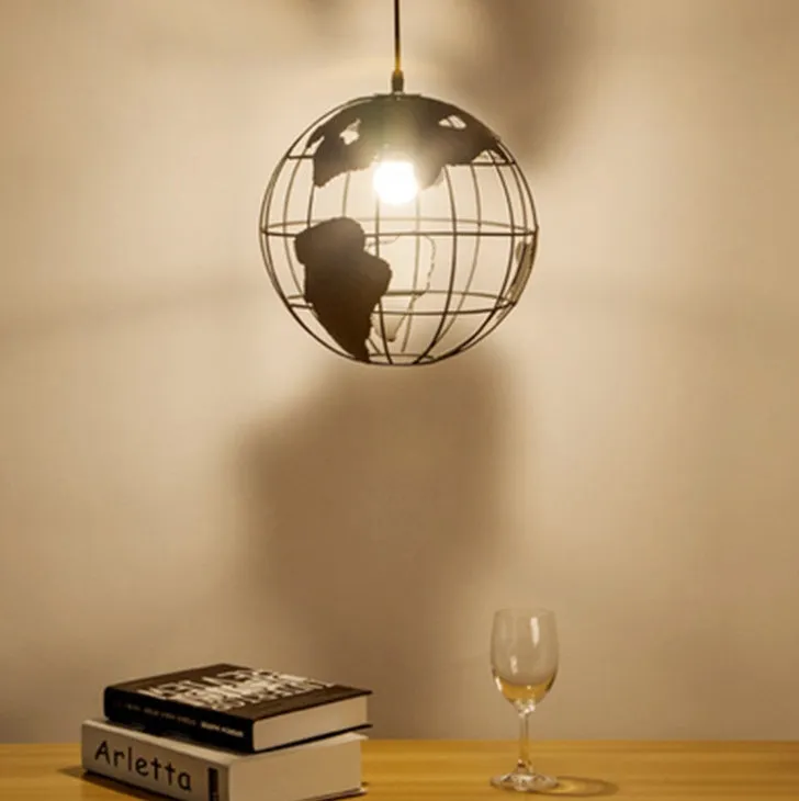 Nordic style black iron pendant light with 300mm shade on adjustable cord, button switch, 220V incandescent fitting