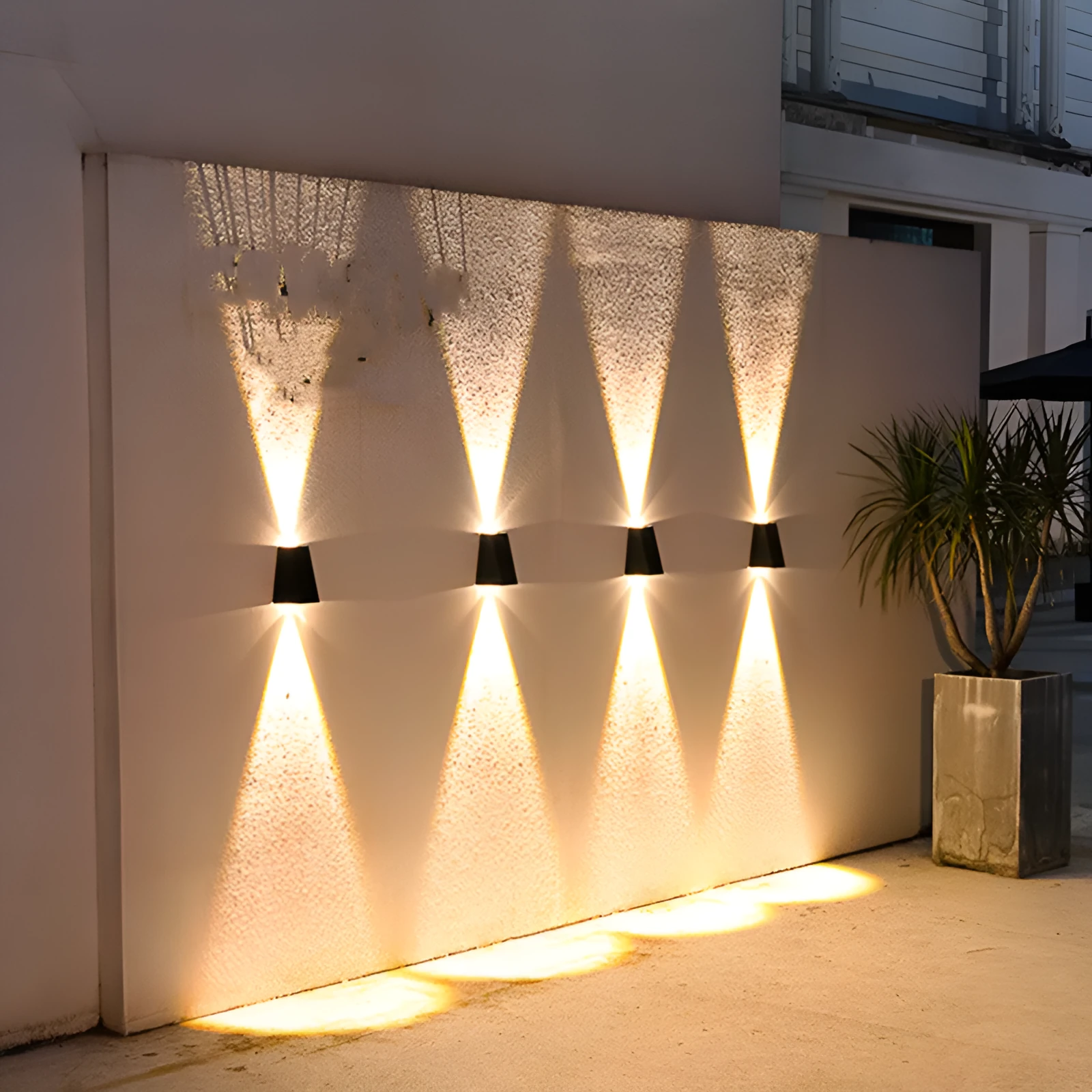 Solar outdoor corridor wall lamp with IP66 rating, ABS housing, and inductive switch for automatic motion-activated lighting