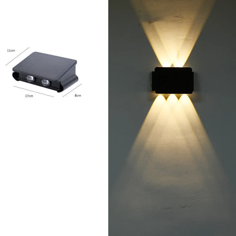 Solar outdoor corridor wall lamp with IP66 rating, ABS housing, and inductive switch for automatic motion-activated lighting
