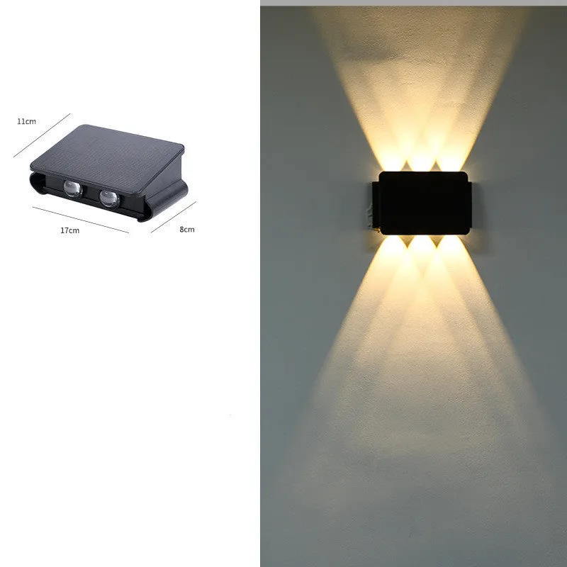 Solar outdoor corridor wall lamp with IP66 rating, ABS housing, and inductive switch for automatic motion-activated lighting
