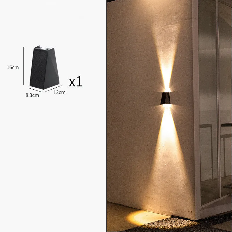 Solar outdoor corridor wall lamp with IP66 rating, ABS housing, and inductive switch for automatic motion-activated lighting