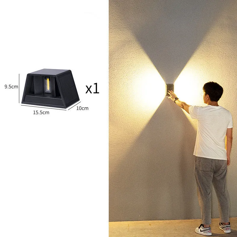 Solar outdoor corridor wall lamp with IP66 rating, ABS housing, and inductive switch for automatic motion-activated lighting