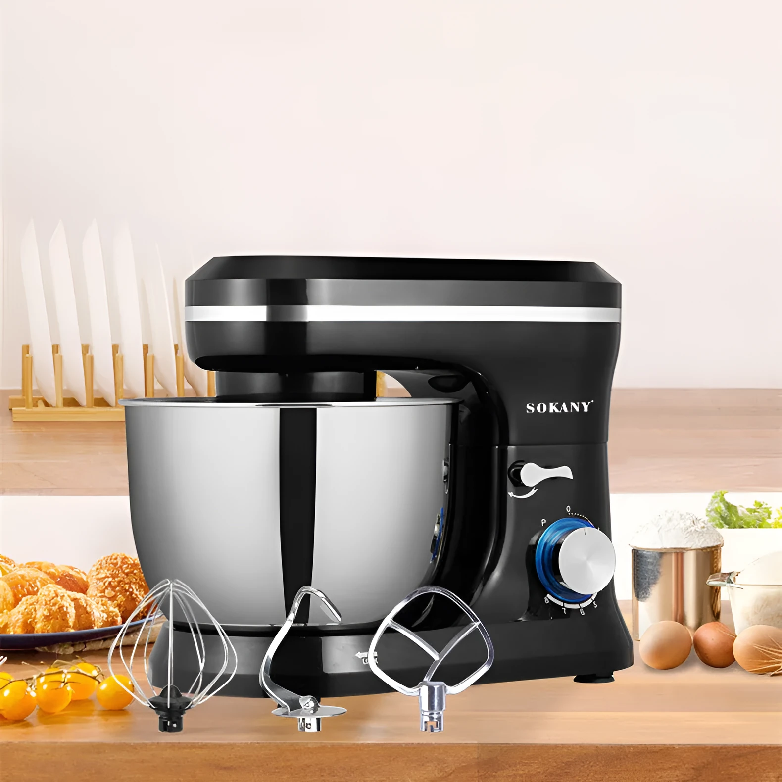 Chef's Cream Blender Stand Mixer Egg Beater 3 speed 501-1000W black desktop