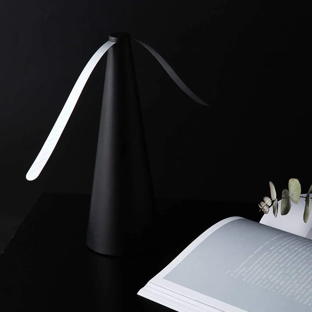 Fly repellent fan with ABS housing, 8.2x8.2x24cm, on a dining table