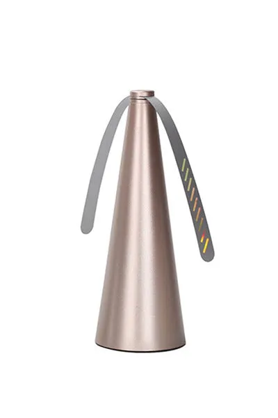 Fly repellent fan with ABS housing, 8.2x8.2x24cm, on a dining table