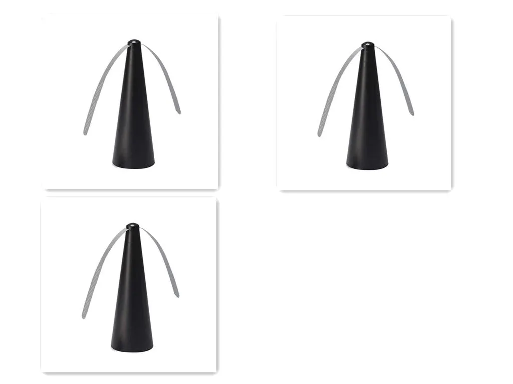 Fly repellent fan with ABS housing, 8.2x8.2x24cm, on a dining table