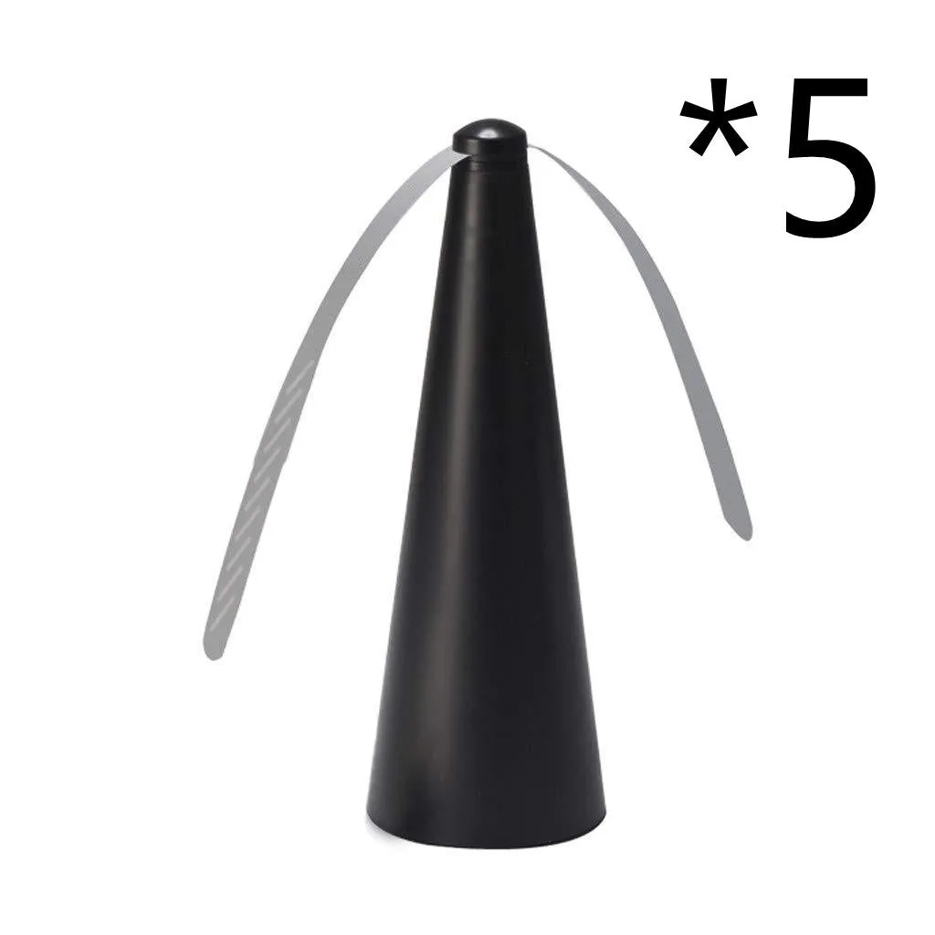 Fly repellent fan with ABS housing, 8.2x8.2x24cm, on a dining table
