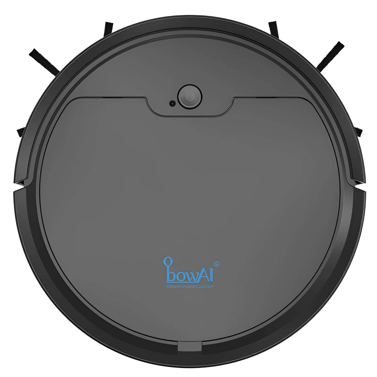 Black robot vacuum cleaner with slim 6.8cm profile on a hard floor, 1500Pa suction