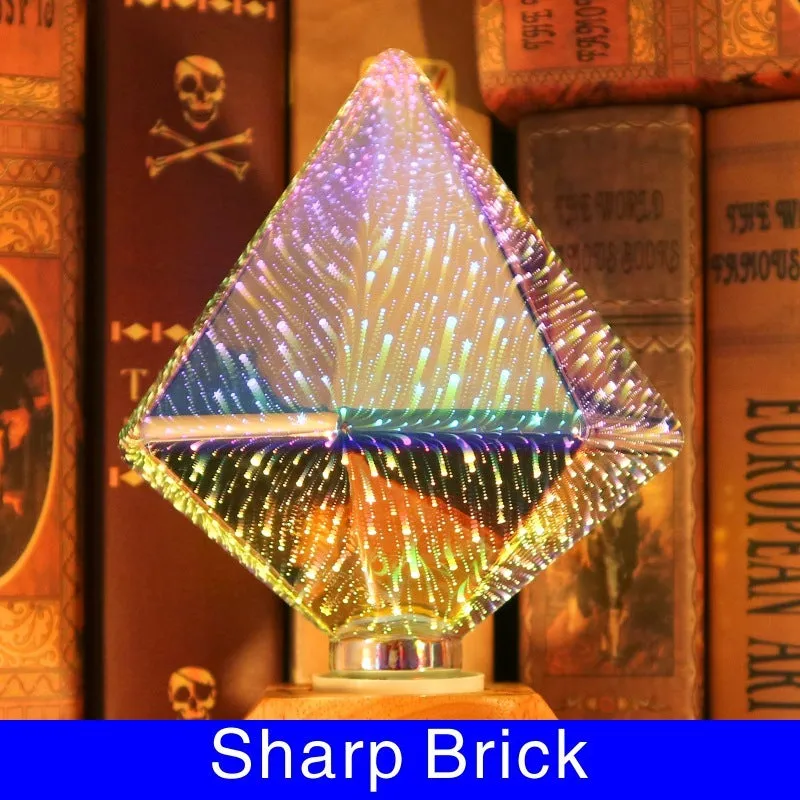 3D fireworks decorative LED light bulb with glass shell and E27 base for Christmas home decor