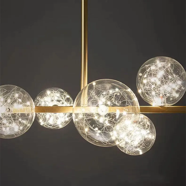 Modern glass chandelier with iron body, 95cm diameter, remote control, warm light LED