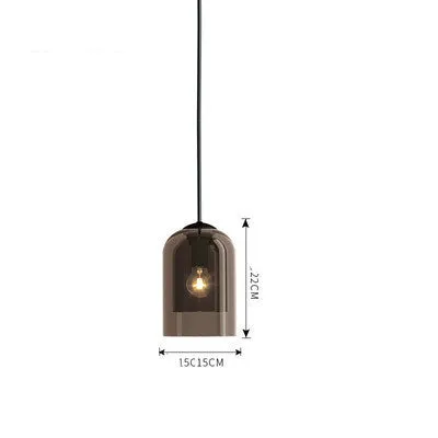 Nordic glass wall lamp letter shape with E27 lamp holder 220V push button switch in smoke gray