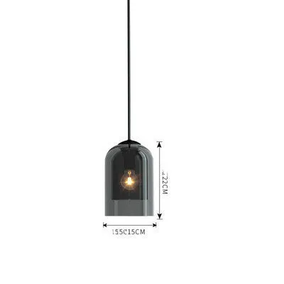 Nordic glass wall lamp letter shape with E27 lamp holder 220V push button switch in smoke gray