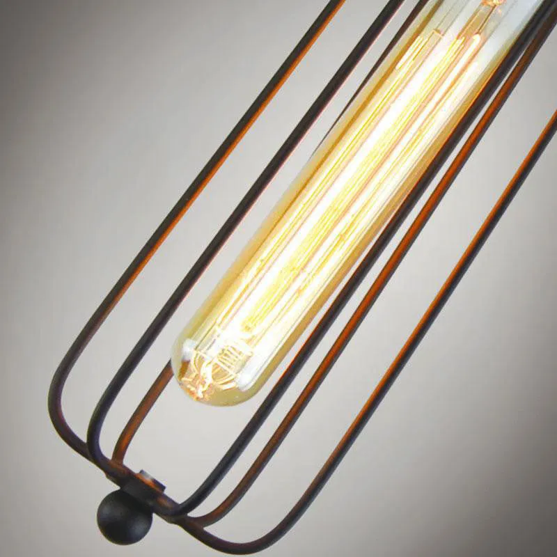 Nordic retro industrial gladiator chandelier with iron construction and fishing line design in brown finish