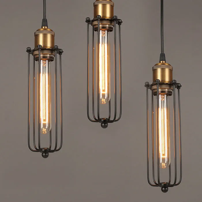 Nordic retro industrial gladiator chandelier with iron construction and fishing line design in brown finish