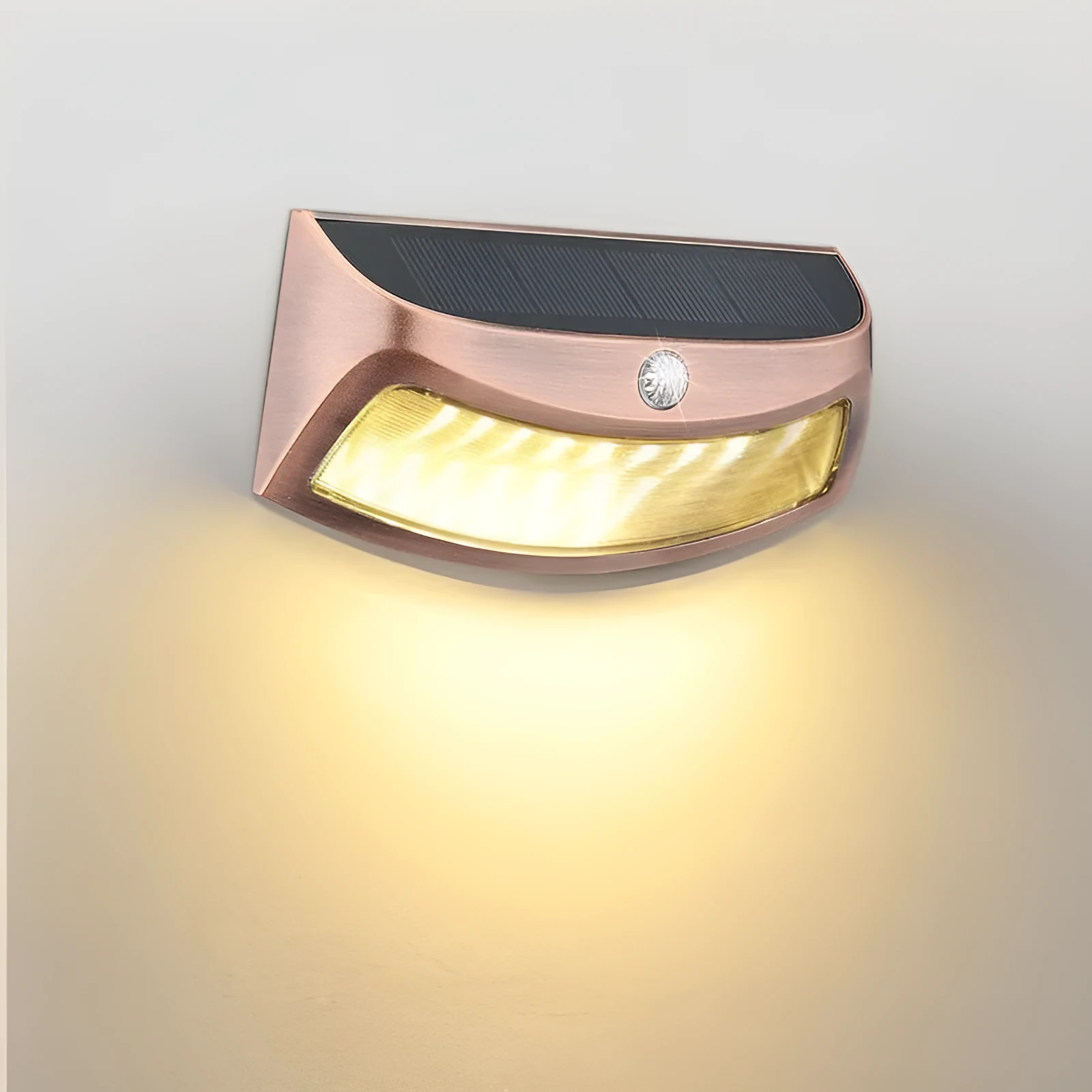 Solar outdoor wall light with smiling face design for garden decoration