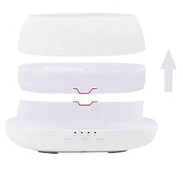 HOMEFISH 500ml white ultrasonic aroma diffuser with remote control and colourful LED light on a table