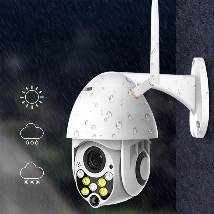 Outdoor dome wifi surveillance camera with 2MP 1080P resolution and 15m infrared night vision in waterproof plastic housing