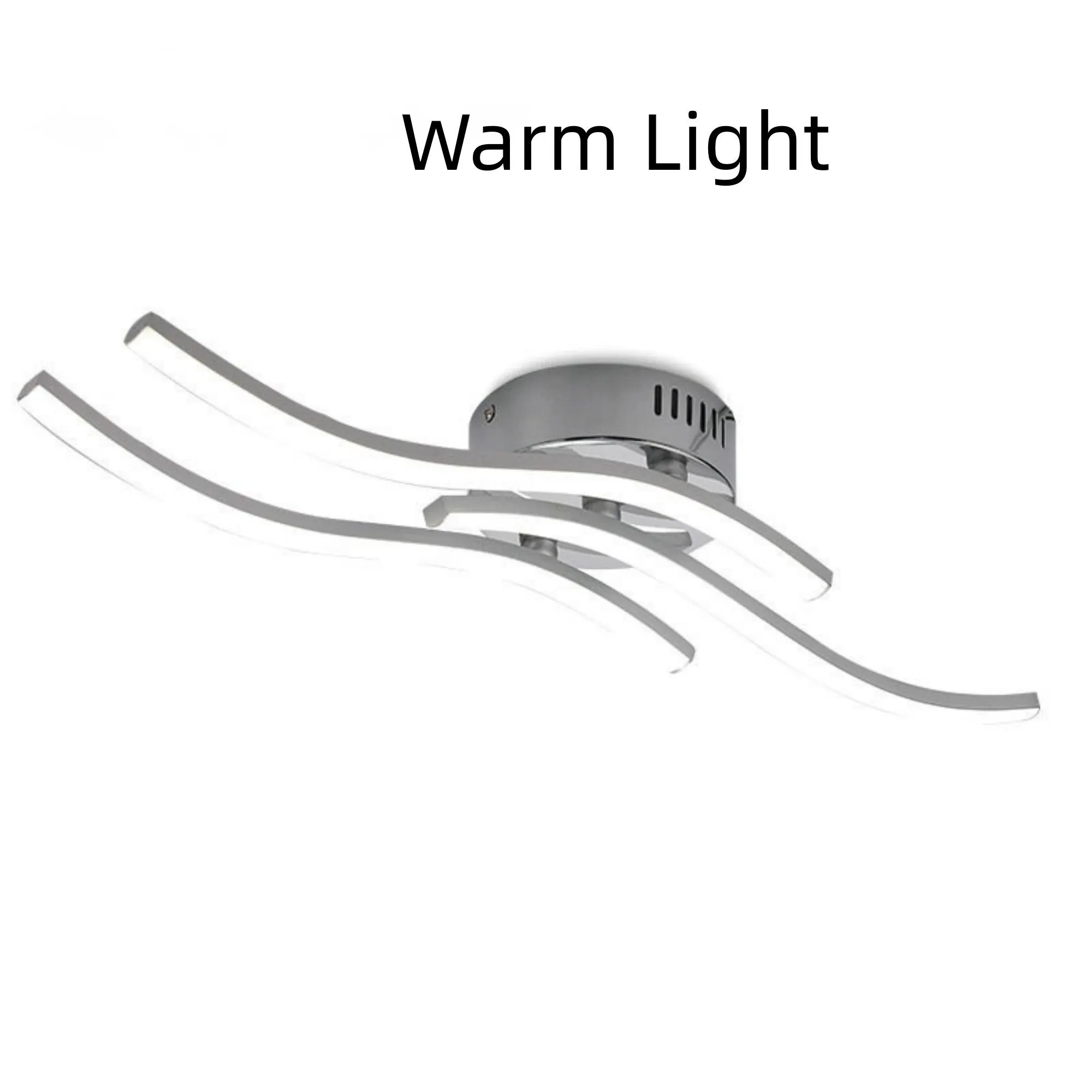 Modern aluminium LED ceiling light with warm and white light options for living room and bedroom