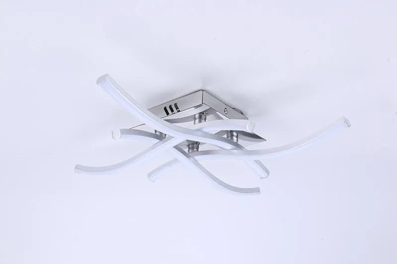 Modern aluminium LED ceiling light with warm and white light options for living room and bedroom