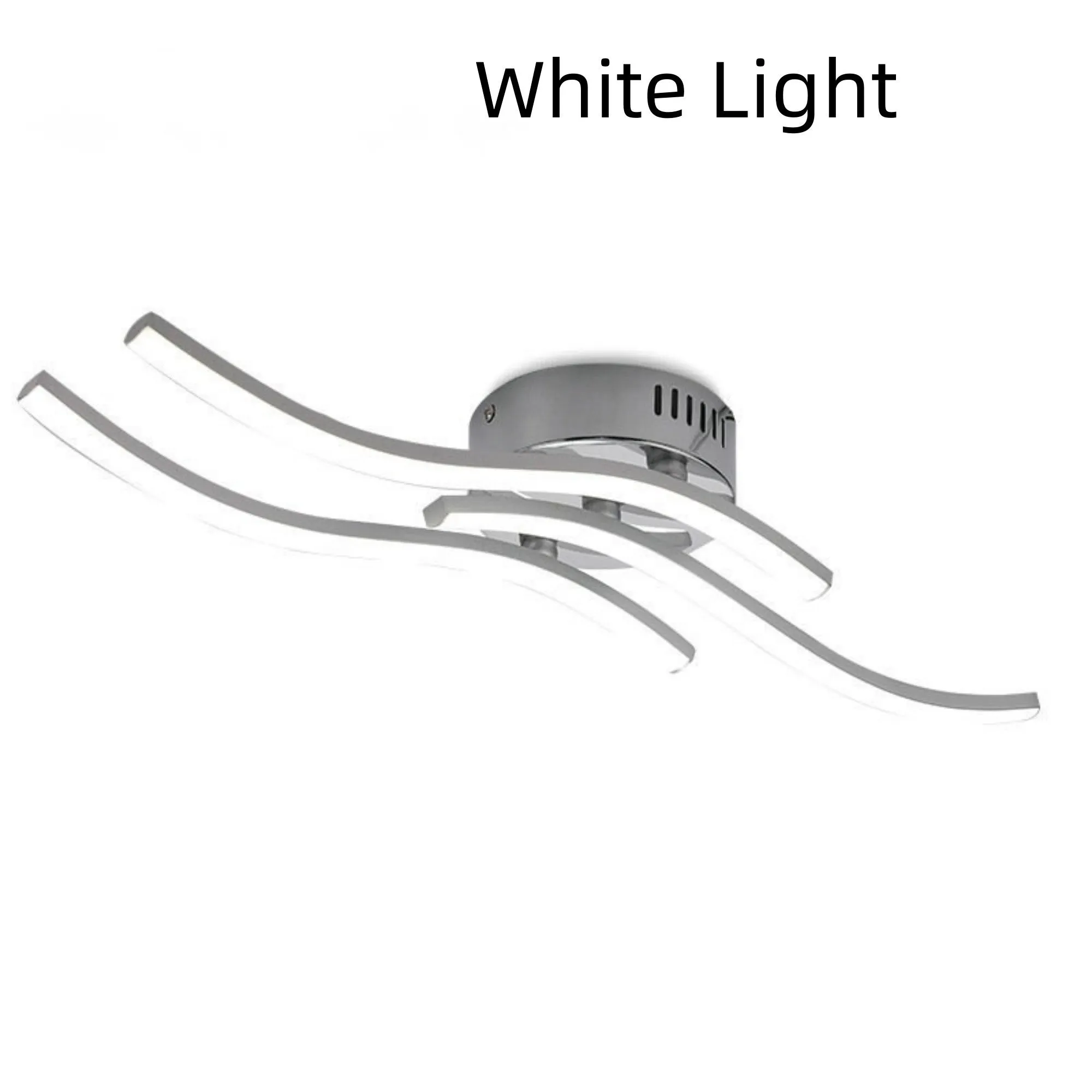 Modern aluminium LED ceiling light with warm and white light options for living room and bedroom