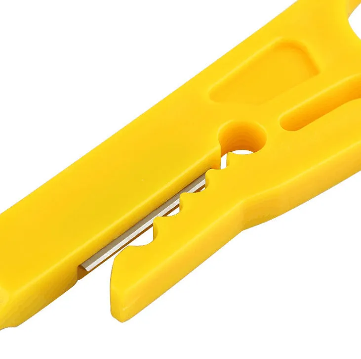 Yellow rubber mini portable wire stripper tool for 0.6mm network and telephone cables