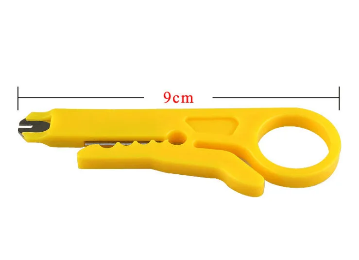 Yellow rubber mini portable wire stripper tool for 0.6mm network and telephone cables