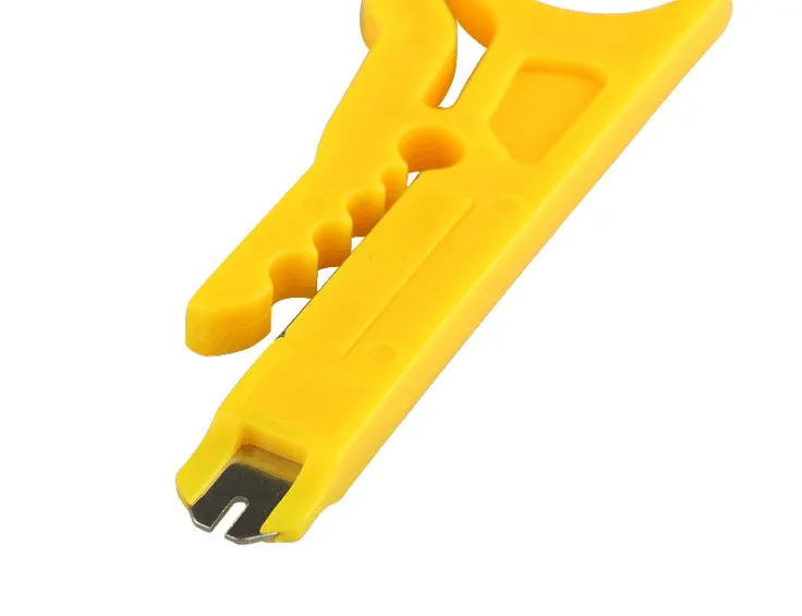 Yellow rubber mini portable wire stripper tool for 0.6mm network and telephone cables