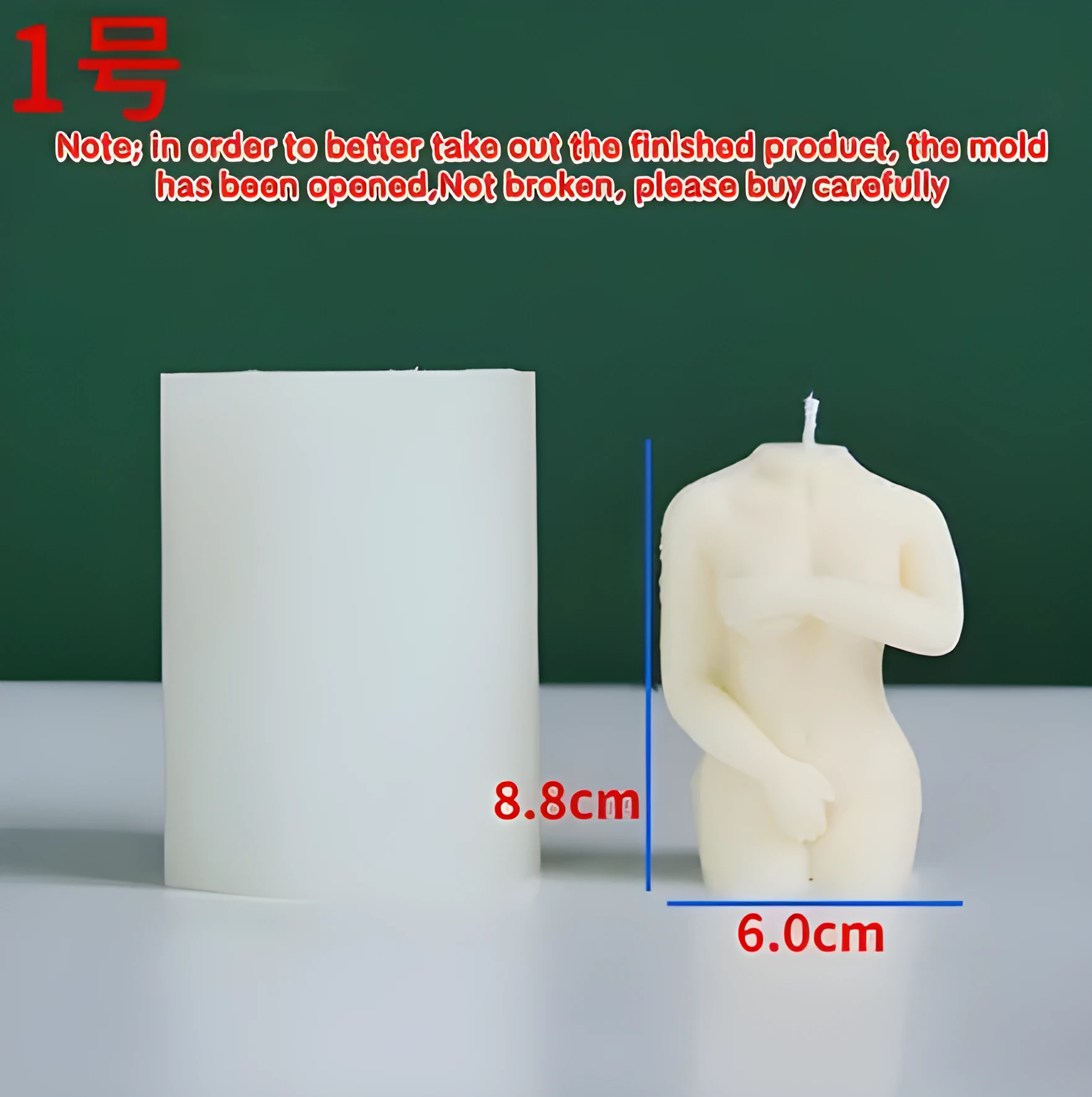 Silicone mould for making shy female body shaped candles in three different style options.