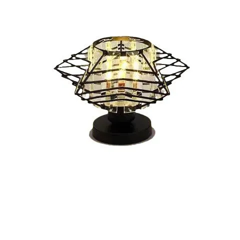 European modern crystal ceiling light with black finish, crystal detailing, low voltage design for living room