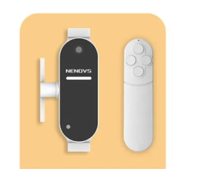 Wireless remote controller switch in elegant white with 6x4cm size and free stickers for paste-on installation