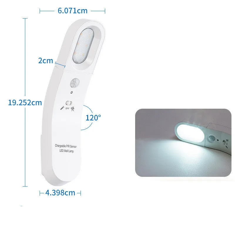 USB human body induction night light with light control, black colour, warm style LED lamp on bedside table