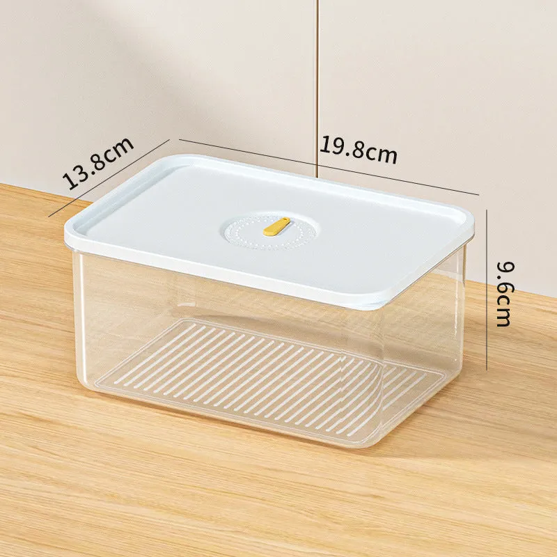 Home Fashion Personality Refrigerator Storage Box in food grade plastic with airtight lid, simple style, available in multiple sizes including 1900ML