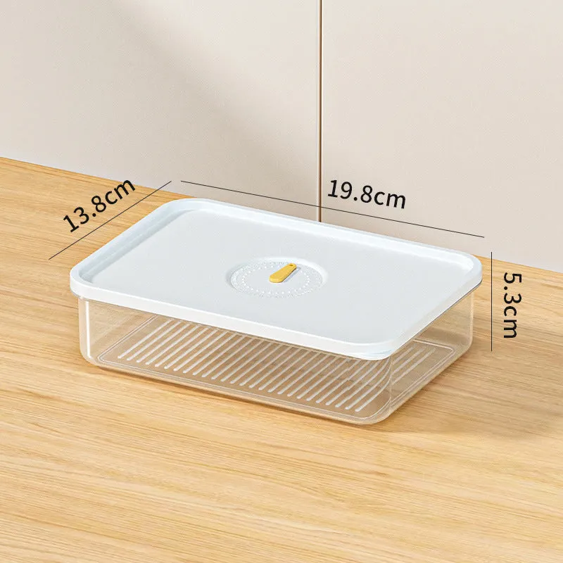 Home Fashion Personality Refrigerator Storage Box in food grade plastic with airtight lid, simple style, available in multiple sizes including 1900ML