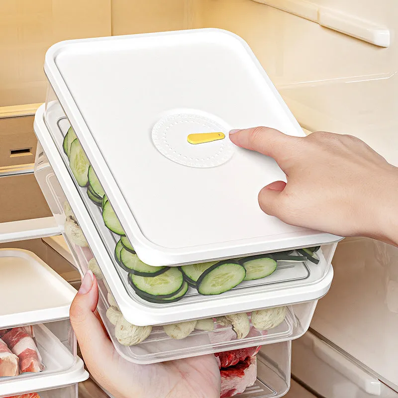 Home Fashion Personality Refrigerator Storage Box in food grade plastic with airtight lid, simple style, available in multiple sizes including 1900ML