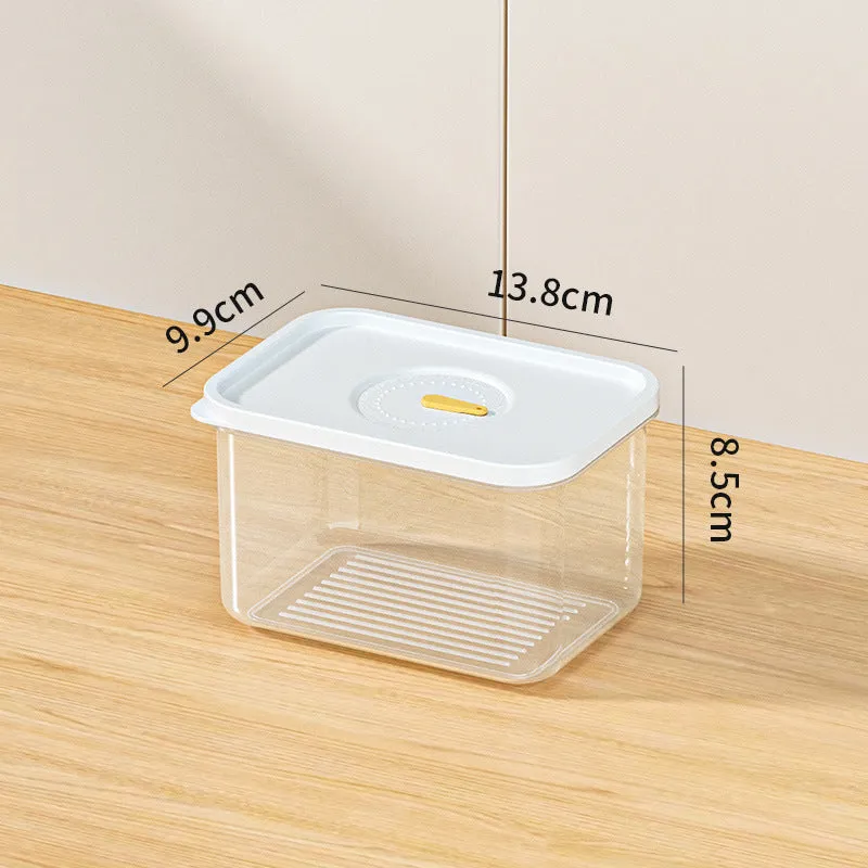 Home Fashion Personality Refrigerator Storage Box in food grade plastic with airtight lid, simple style, available in multiple sizes including 1900ML