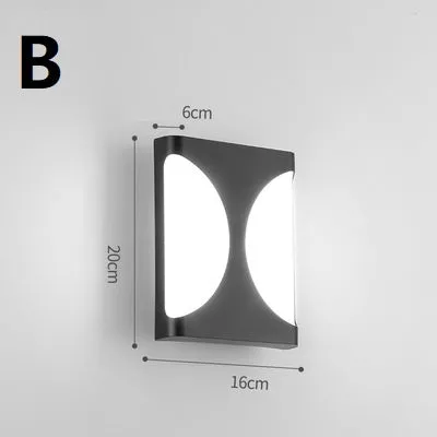 Waterproof outdoor wall light with PC lampshade, LED, 220V, 200x160mm, available in warm and white light